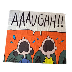 Charlie Brown Lucy Snoopy Felt Microfiber Backdrop Decor Wall tapestry  57"x50"